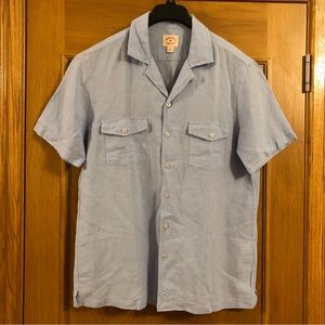 Brooks Brothers Pale Blue Short Sleeve Camp Collar Button-Front Shirt